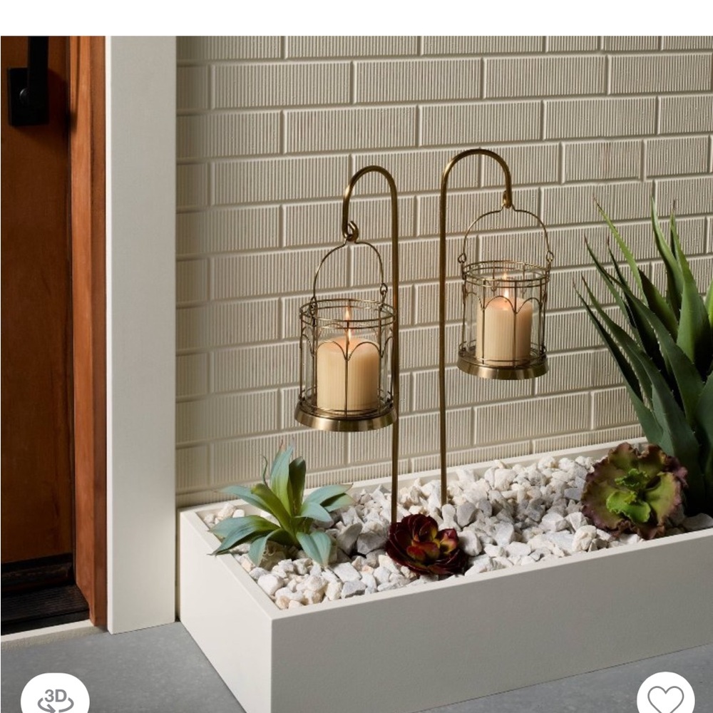 BRAND NEW Hearth & Hand by Magnolia Brass Hanging Lantern Holders - Set of 2